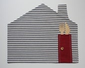 placemat - blue & white stripes
