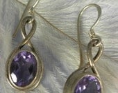 Amethyst sterling silver earrings