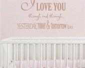 I Love you-  Vinyl Lettering wall words decal graphics Home decor  bedroom nursery  room itswritteninvinyl