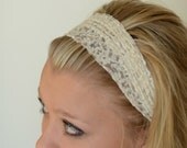 lace headband cream off white