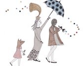When it rains in Paris - print