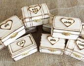 Rustic Personalized Engraved Wedding Favor Boxes - As Seen in "Brides Finds"