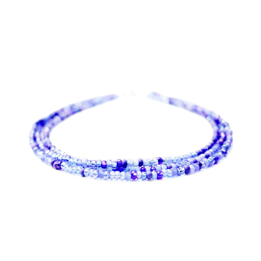 Sapphire blue beaded necklace. Blue, sky blue, baby blue mix of glass beads. Silver and blue multistrand necklace.
