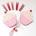 Children's Artwork display hanger- Cupcakes- Pink wall art for girls - kids art hanger, baby shower decoration