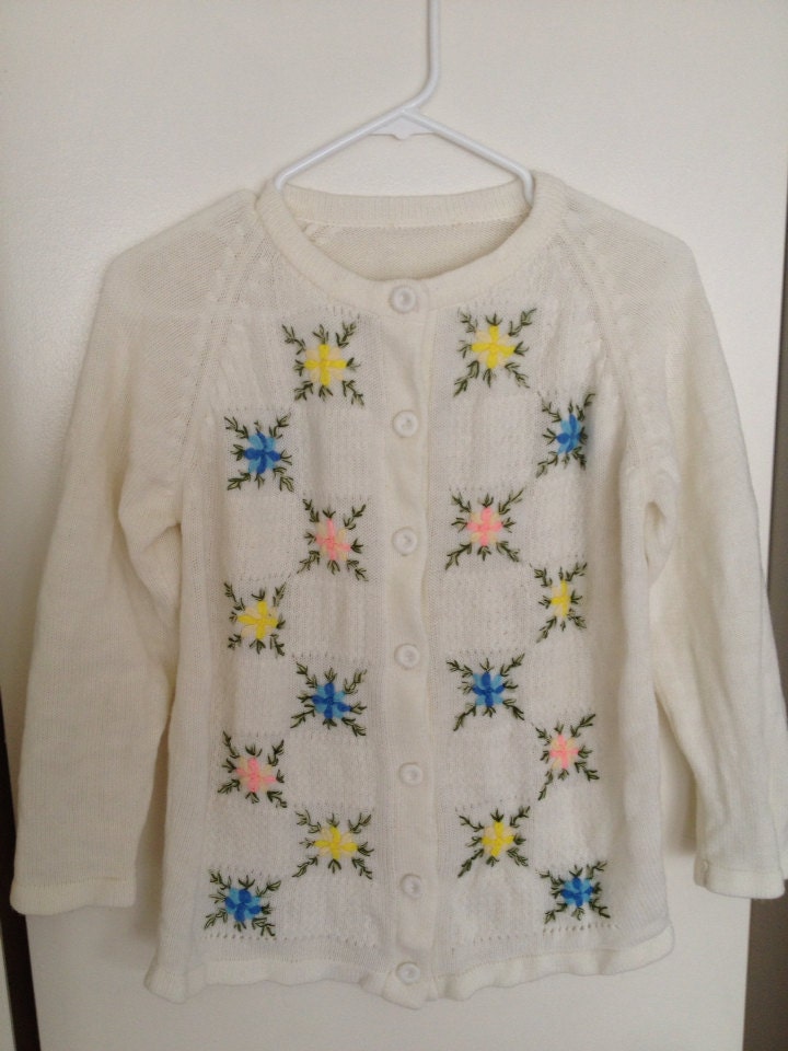 Granny sweater, size large, floral cardigan