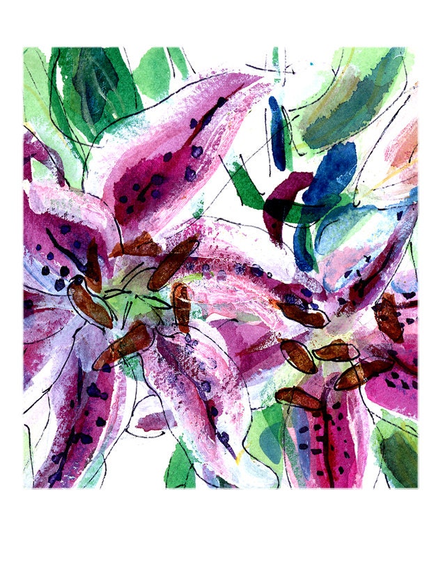 Pink and Orange Tiger Lily Notecards