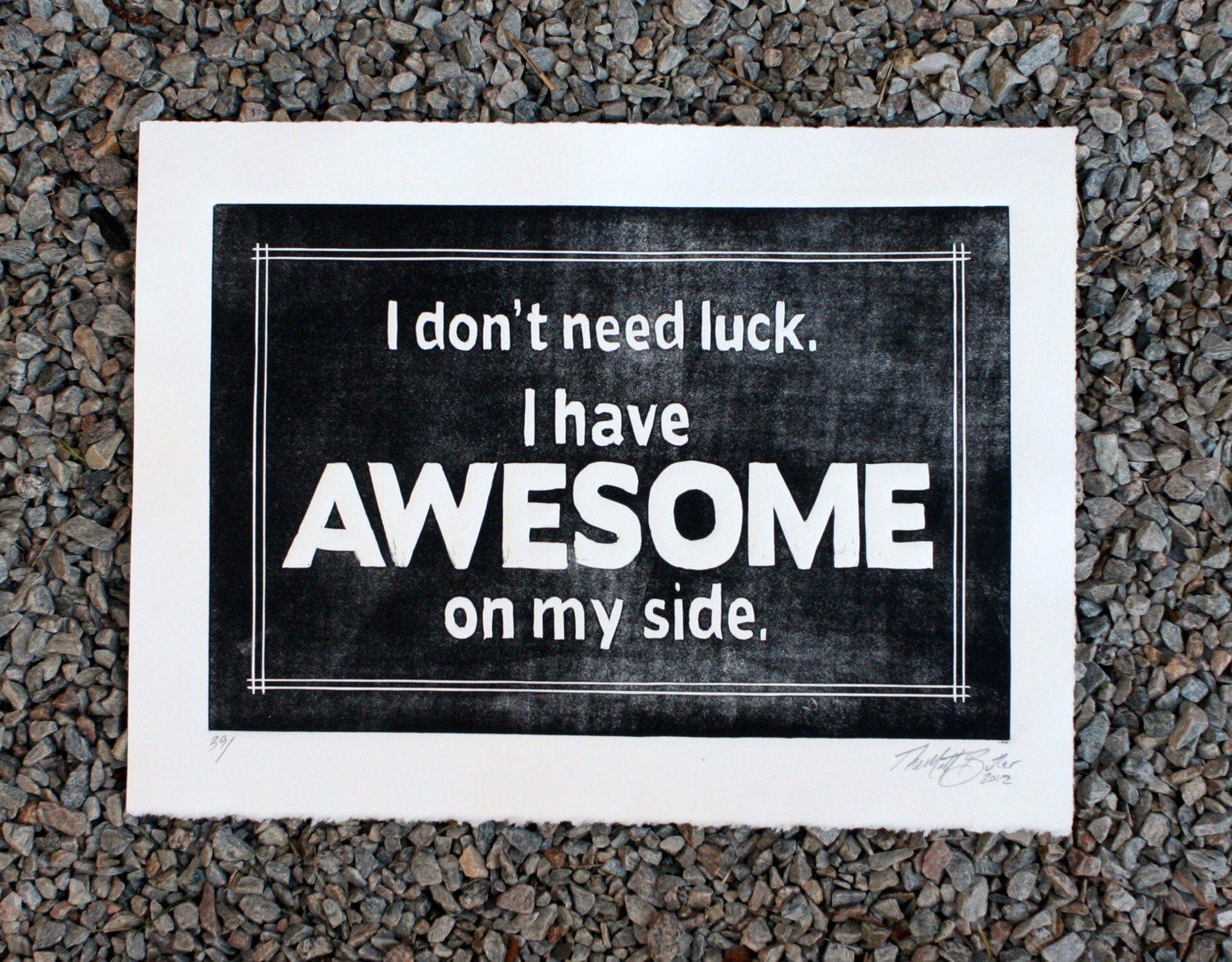 AWESOME linocut print poster