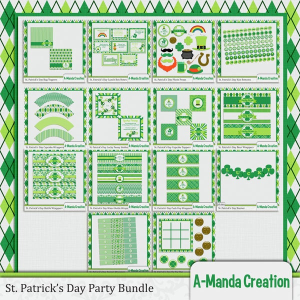 St. Patrick's Day Printable Party Bundle Instant Download Il_170x135
