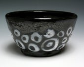 Stoneware Bowl, Black and White Candy Dish, Home Decor Pottery