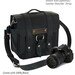 10" Black Napa Safari Leather Camera Bag - Made in America