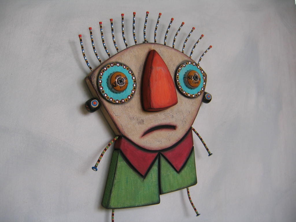 Day Dreamer 7, Original Found Object Sculpture, Wood Carving, Wall Art, by Fig Jam Studio