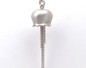 Jellyfish Pendant - sterling silver necklace in a brushed finish