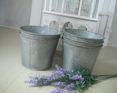 2 piece buckets wedding buckets galvanized buckets short vintage sap buckets antique buckets shabby chic French country wedding