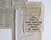 original mixed media collage with inspirational quote.  keep breaking.