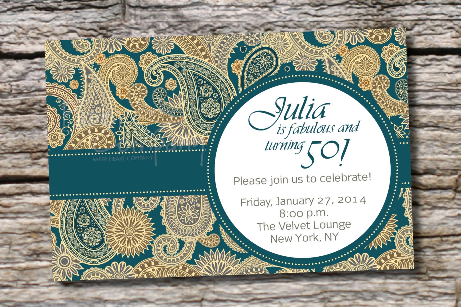PAISLEY PARTY Adult Birthday Party Invitation custom invite, 50th, sweet 16 you print, printable, diy Il_170x135