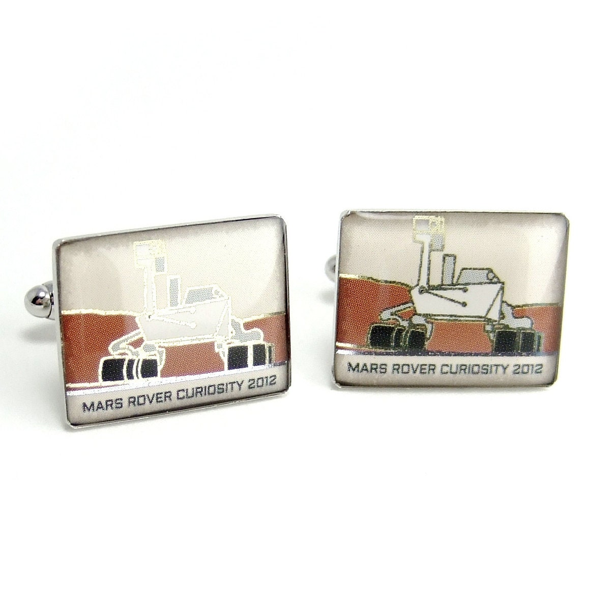 Mars Rover Curiosity Cufflinks -- Space Exploration Commemorative Cufflinks Collection