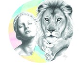 Fashion Illustration Print 8x10 -'Lion Braid'