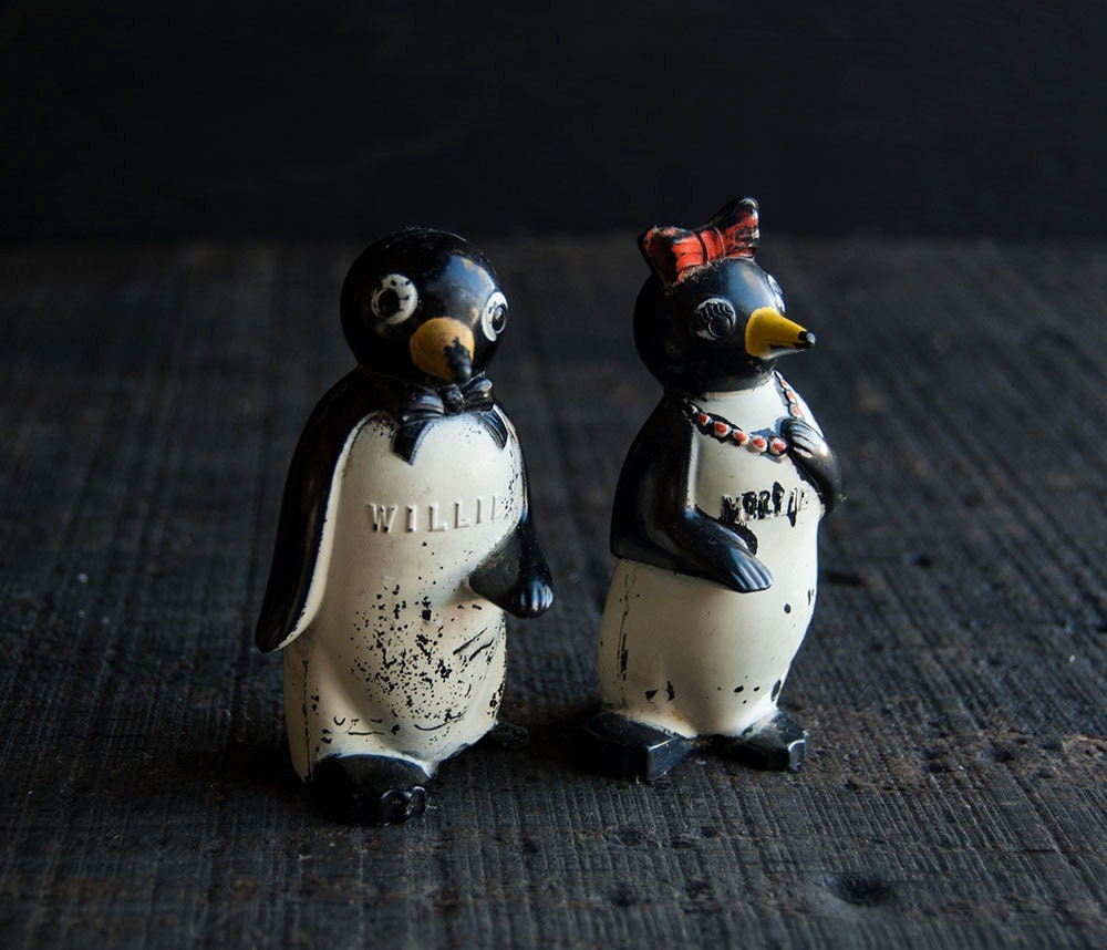 Willie and Millie Salt and Pepper Shakers- Rustic Vintage