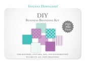 Business Branding Kit - Pre Sized Graphics - Instant Download - Facebook Twitter Etsy Shop Google Blog Backgrounds - Free Clipart w order