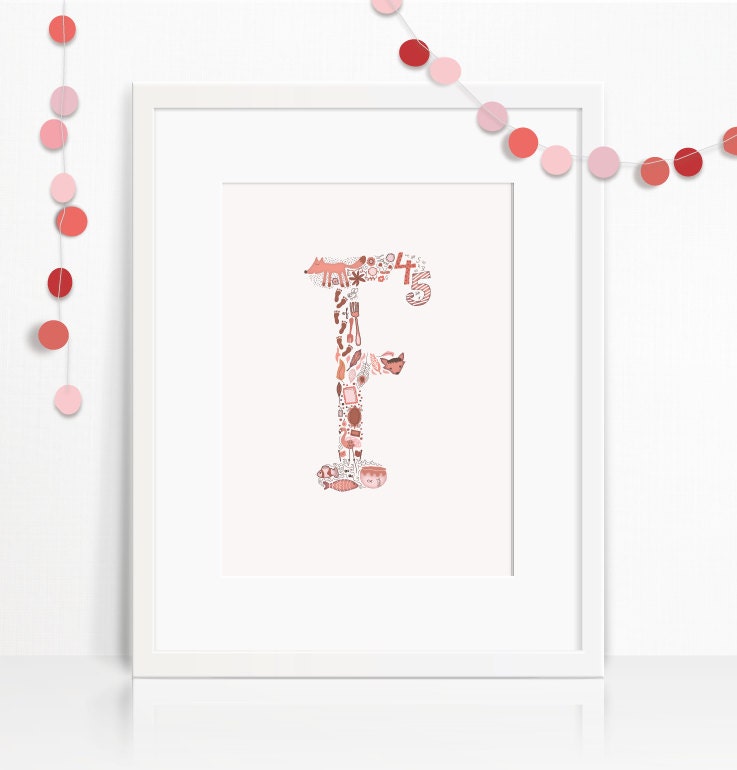 Letter F Nursery Print