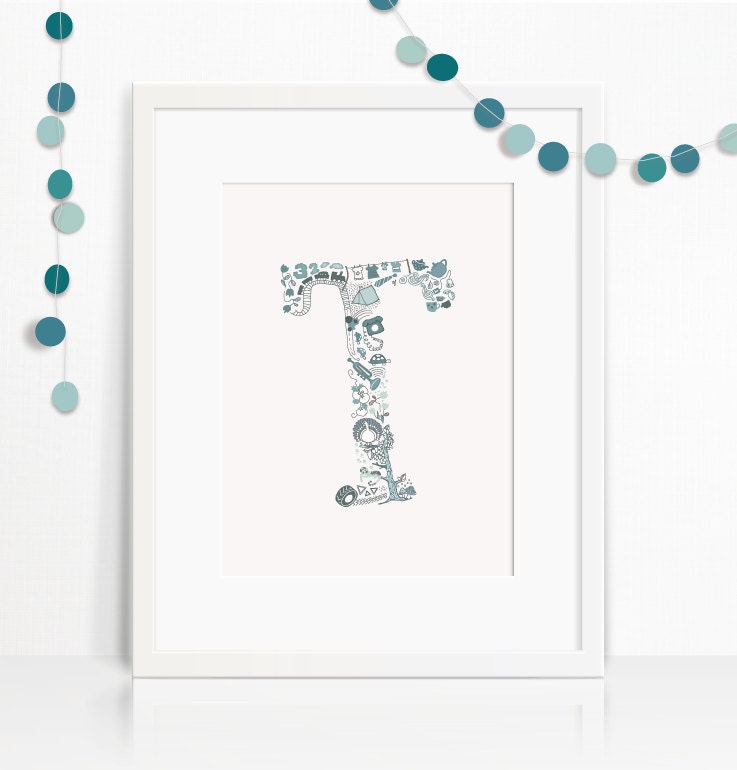 Letter T Nursery Print