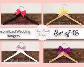15% off Set of 16 Personalized Custom Bridal Hanger, Brides Hanger, Bride, Name Hanger, Wedding Hanger, Personalized Bridal Gift
