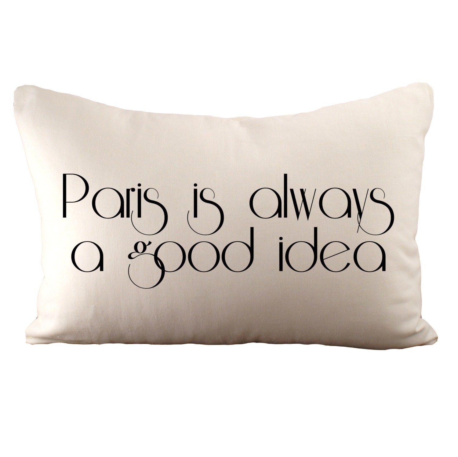 Paris is always a good idea - Hemp & Organic Cotton Cushion Cover - 12x18