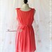 A Party III - Dress - Sweet Party Wedding Bridesmaid Cocktail Dinner Dress Coral Salmon Color Heart Ruffle Around Neck XS-M