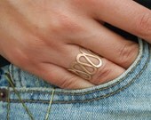 Handmade Jewelry. Brass Adjustable Infinity Ring.