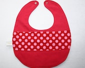 Quilted Baby Bib with Snap Closure