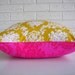 Yellow and Pink Pillow Cover - Decorative Throw Cushion - Bright Colorful Girls Room Decor