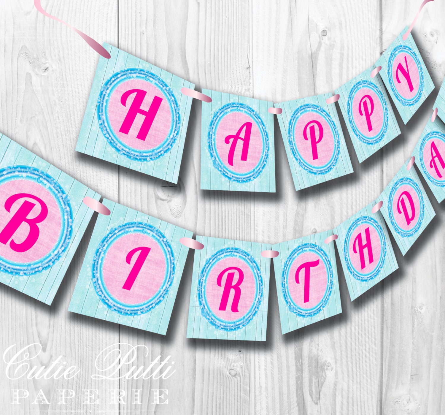 Girls Surf Party, Barbie Inspired Party - PRINTABLE BIRTHDAY BANNER - Cutie Putti Paperie Il_570xn