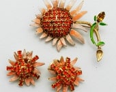 Vintage Weiss Spring Flower Brooch Set