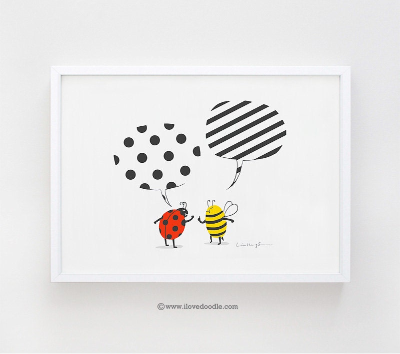 Polka Dots vs Stripes - Art Print