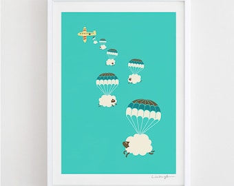 Sheepy Clouds - Print