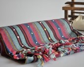 Handwoven Turkish Bath Towel  Multicolor Peshtemal  - Cotton