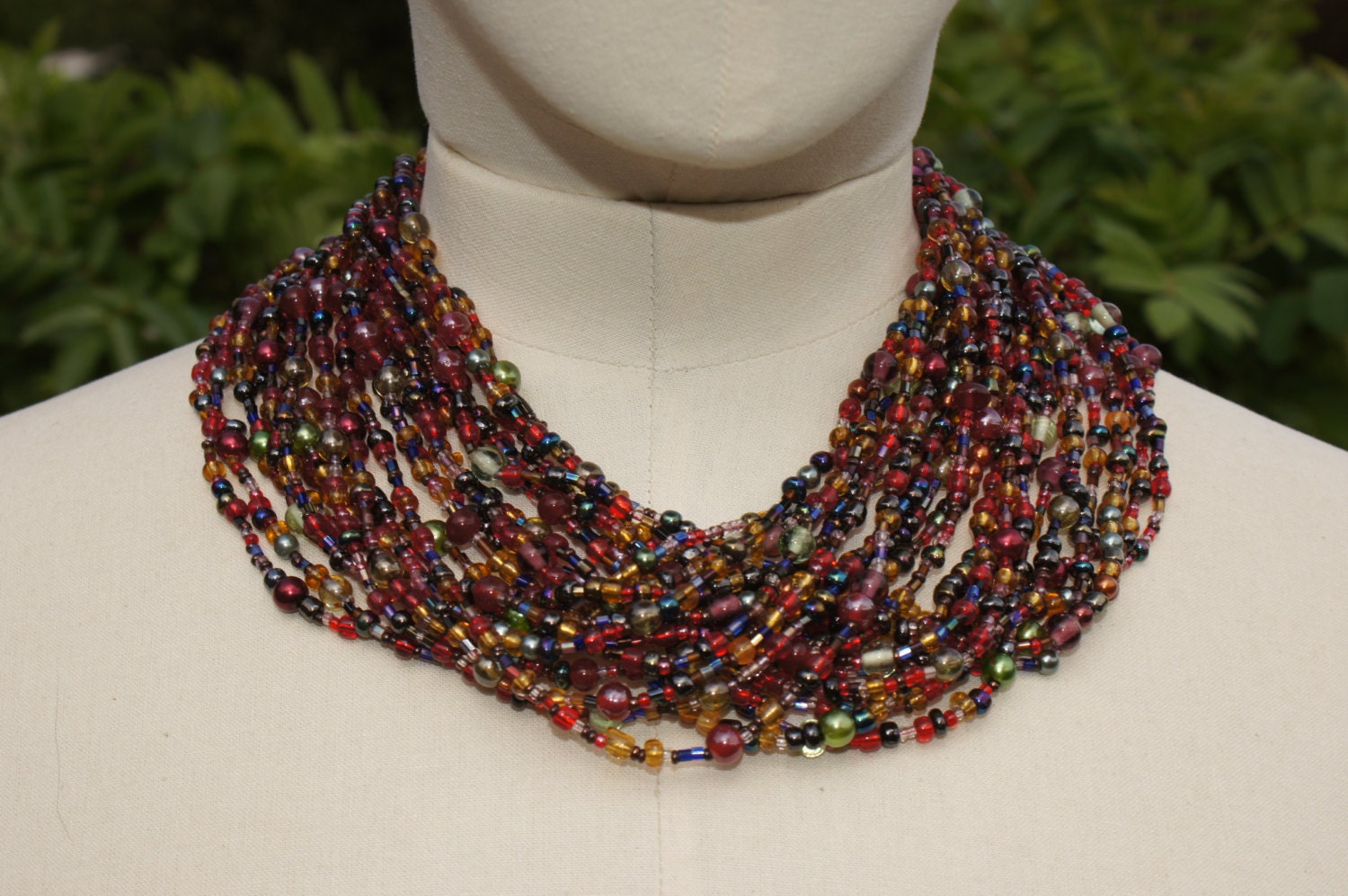 Joan Rivers long multi strand beaded necklace
