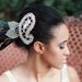Feather Fascinator Jeweled Headpiece Black, White, Gold Dalmatian - CRUELLA