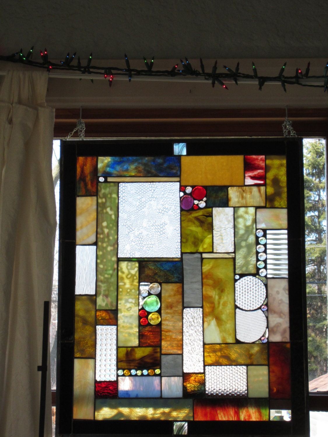 Custom Stained Glass Suncatcher Panel for Kitchen Window ORDER YOURS TODAY