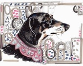 Lacey The Dachshund - 8 x 11 inch Giclee Print - Dachshund Illustration