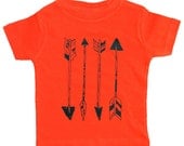 Arrows - Orange Boys Native America / Arrows / Archery Shirt - Orange Baby, Kids or Toddler Shirt w/ black Arrows - Kids Clothes
