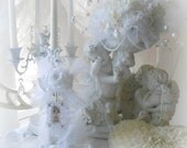 Princess Bridal Wedding Pearl White Rose Cherub Floral Arrangement Statue Vintage Lace Shabby Chic French Marie Antoinette Victorian   SCT