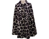 Mod Giraffe Cape, Animal Print Faux Fur, Vintage 1960s