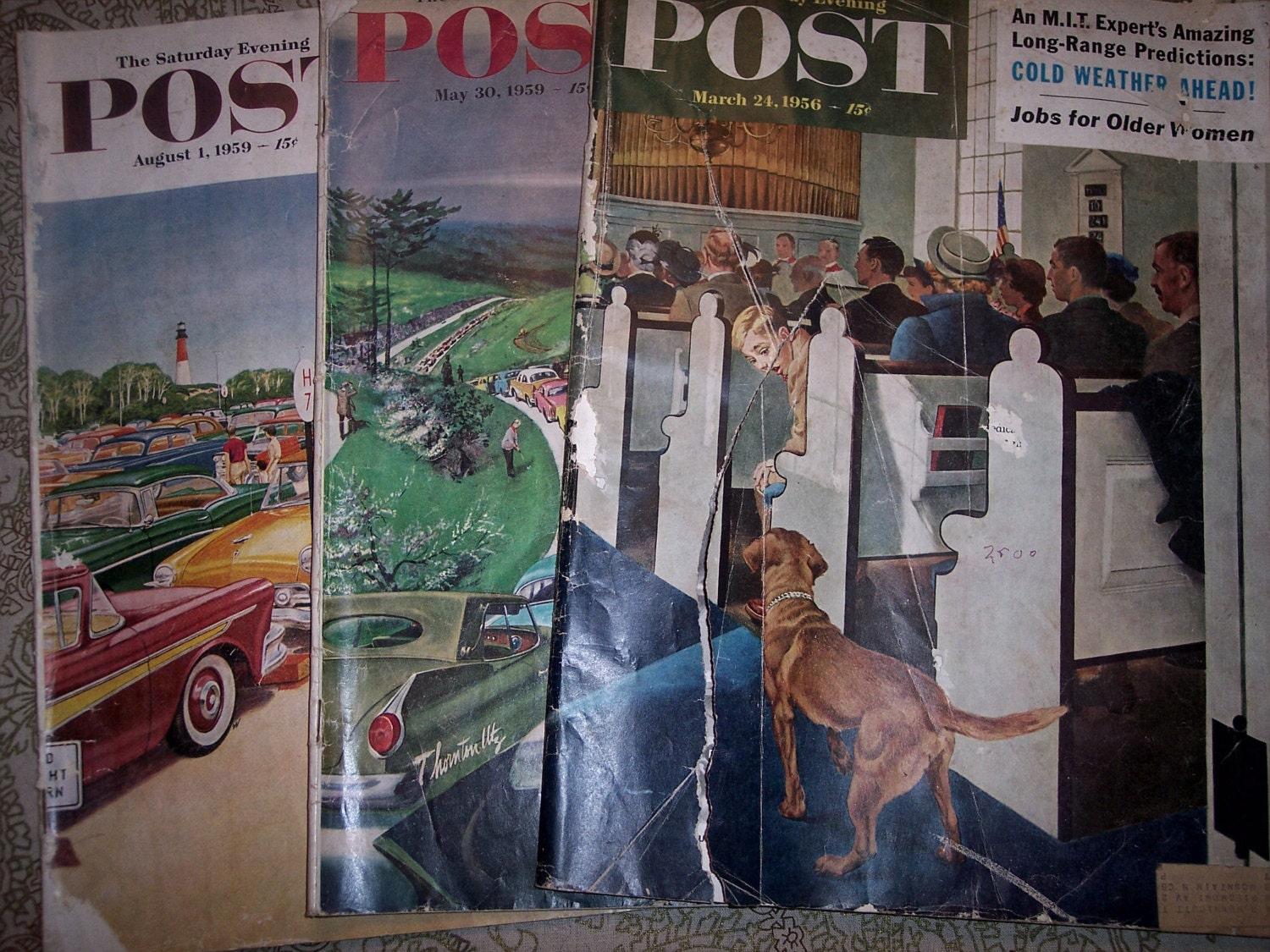Three Vintage Post Magazines / 1950s
