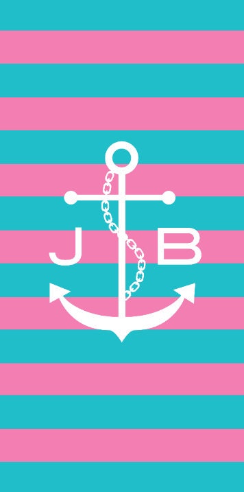 Personalized Beach Towel- Pick your Colors- Beach Towel- Anchor