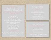 Vintage Wedding Invitation and RSVP -Printable DIY. printed country chic outdoor wedding (1054)
