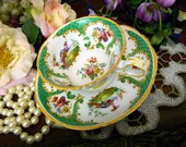 2 Copelands Grosvenor DEMITASSE Teacup Cups and Saucers - Rutland 9875