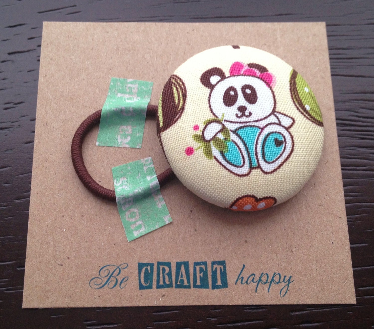 Button ponytail holder - Panda