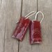 Enamel earrings burgundy maroon dark red summer artisan jewelry by Alery