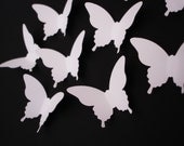 50 White Elegant Butterfly die cut punch embellishments - No923